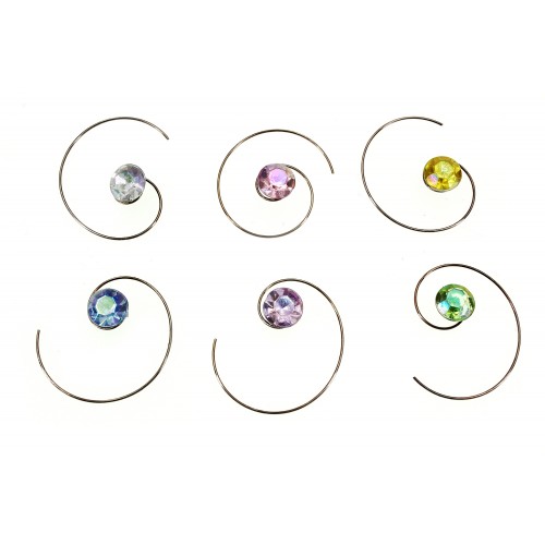 36 pieces Rhinestone Hair Swirl - Assorted Colors - S-LAB24528